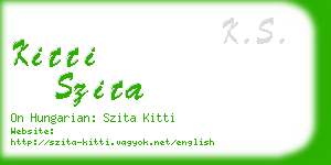 kitti szita business card